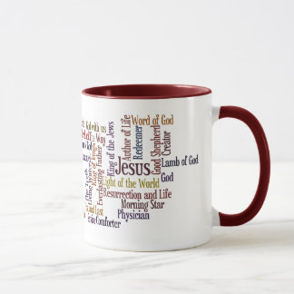 Names of Jesus Mug - Blue/Maroon