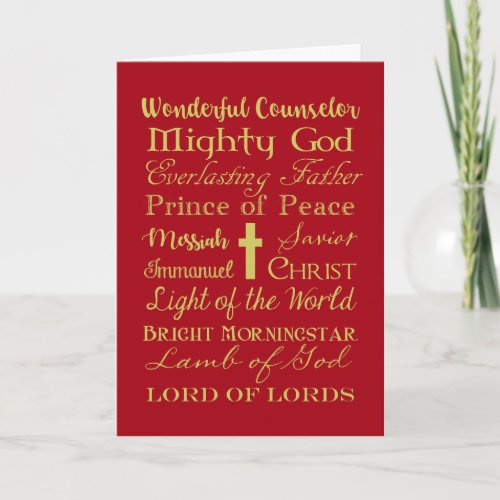 Names of Jesus Personalized Christmas Card