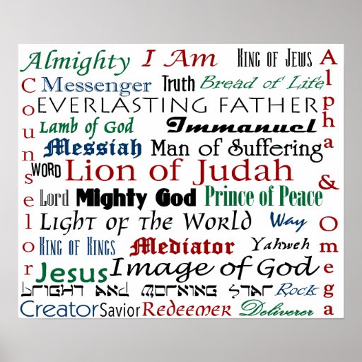 Names of Jesus Poster | Zazzle