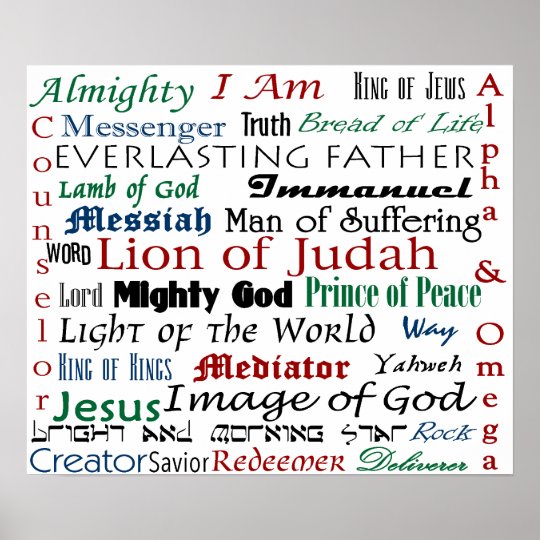 Names of Jesus Poster | Zazzle.com