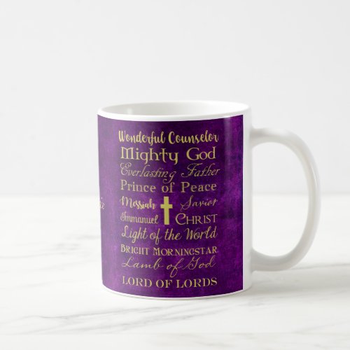 Names of Jesus Purple Personalized Mug