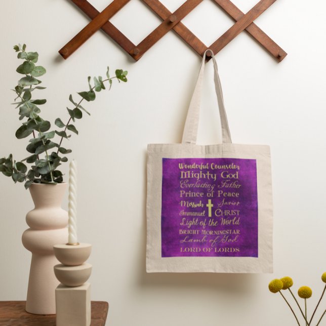 Names of Jesus Purple Tote Bag (Creator Uploaded)