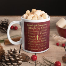 Names of Jesus Red Personalized Mug