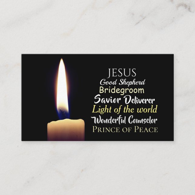 Names of Jesus, Savior, Deliverer, Good Shepherd Business Card (Front)