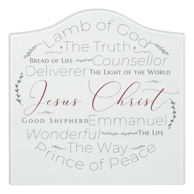 Names of Jesus Script Typography Sign (Large Crest Front)