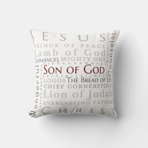 Names of Jesus Typography Pillow