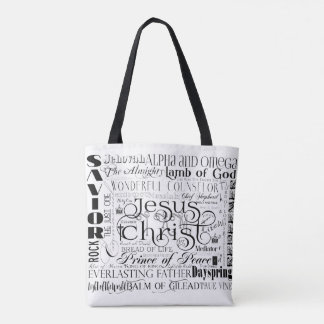 Names of Jesus Typography Tote Bag