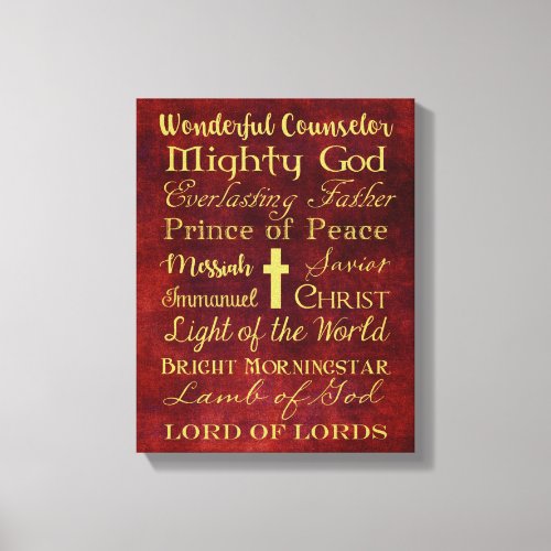 Names of Jesus Wrapped Canvas Print