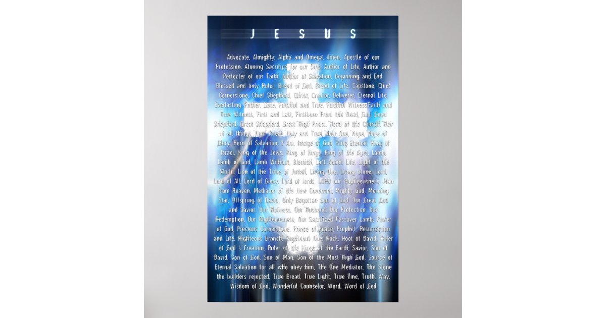 Names of the Lamb Poster Zazzle
