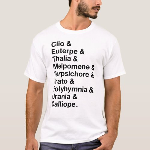 Names of the Nine Muses T_Shirt