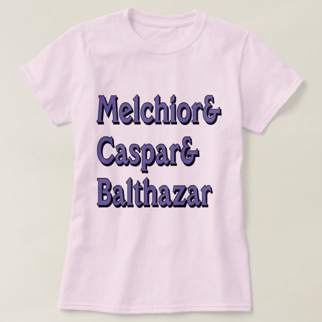 Names of the Three Wisemen T-Shirt (Design Front)