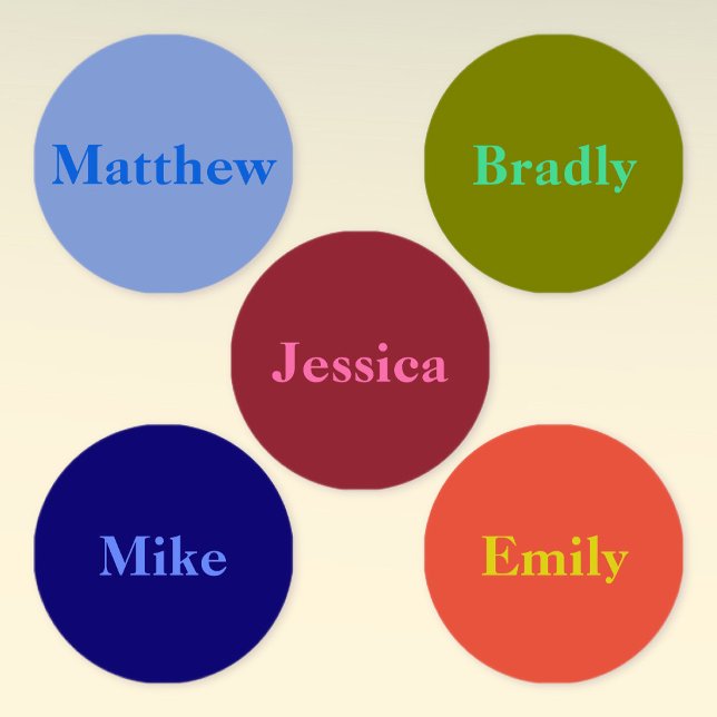Names on Multiple Colors Clothing Labels (Creator Uploaded)