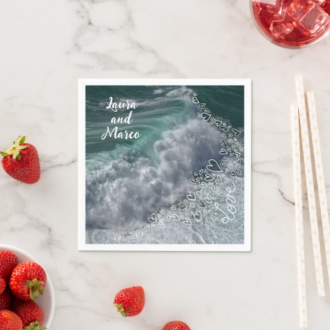 Names, sea and love photo and doodle napkins (Insitu)