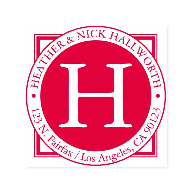 Names, Surname Initial & Return Address Self-inking Stamp (Design)