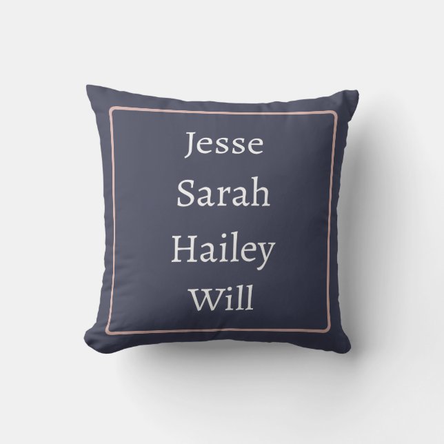 Names Throw Pillow (Front)