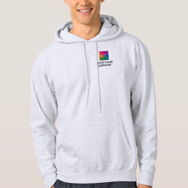 Names Upload Business Logo or Photo to Mens Work Hoodie (Front)