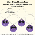Names -  Wine-Glass Bow Tie Tags  Wine Charm