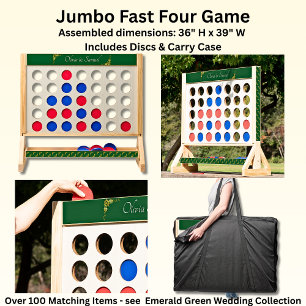 Names with Emerald Green & Gold Wedding Fast Four