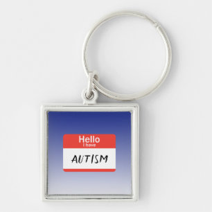 Nametag Autism Keychain