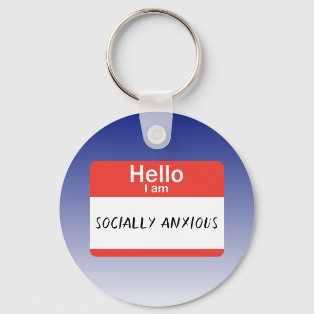 Nametag Socially Anxious Keychain (Front)