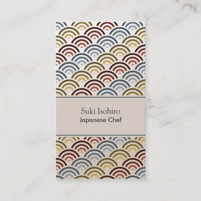 Nami Japanese Asian Weave Pattern Business Card (Front)