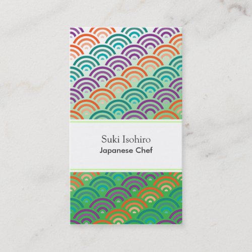 Nami Japanese Asian Weave Pattern Business Card