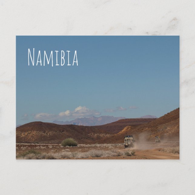 Namibia Africa 4x4 Cars Driving Landscape Nature Postcard (Front)