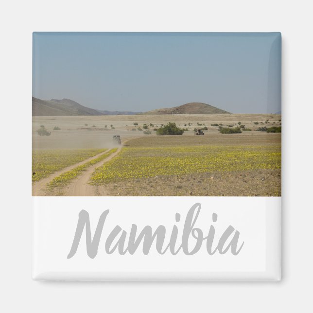 Namibia Africa Landscape Namibian Desert Road 4x4 Magnet (Front)