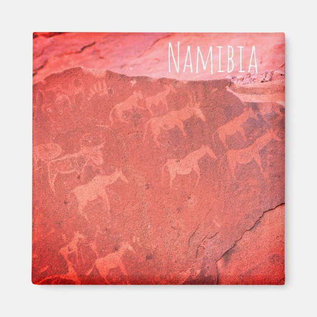 Namibia Africa Rock Art Painting Magnet (Front)