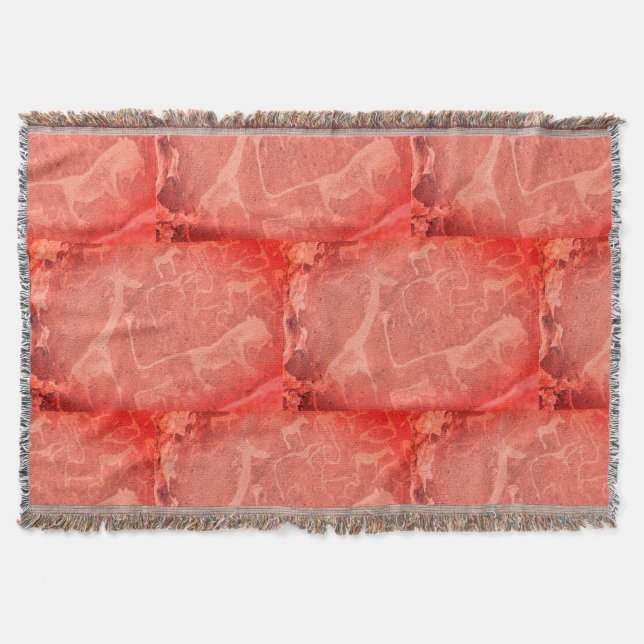 Namibia Africa Rock Art Painting Throw Blanket (Front)