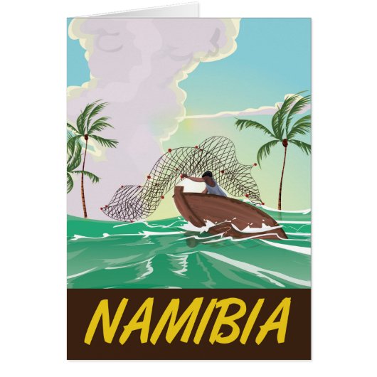 Namibia beach travel poster cards (Front)