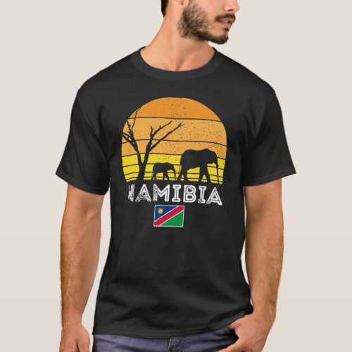 Namibia Elephant Safari Sunset T_Shirt