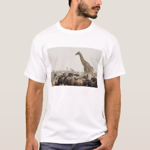 Namibia, Etosha National Park. A lone giraffe T-Shirt