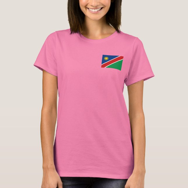 Namibia Flag and Map dk T-Shirt (Front)