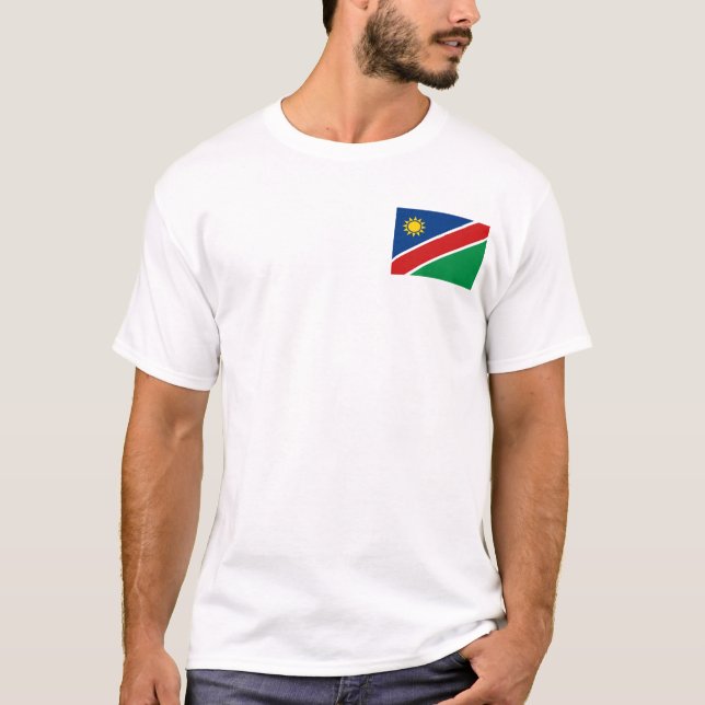 Namibia Flag and Map T-Shirt (Front)