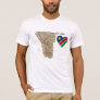 Namibia Flag Heart and Map T-Shirt