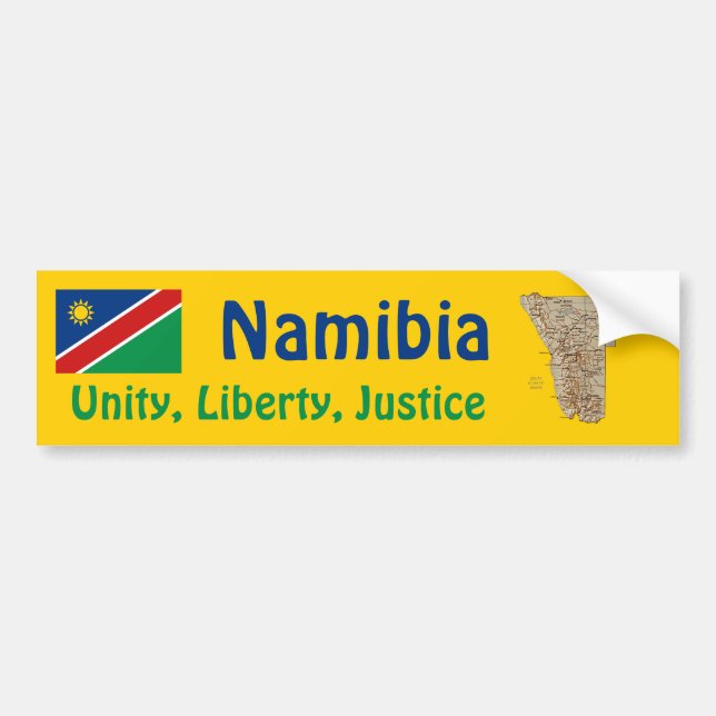 Namibia Flag + Map Bumper Sticker (Front)