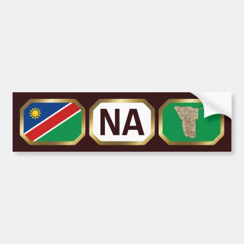 Namibia Flag Map Code Bumper Sticker