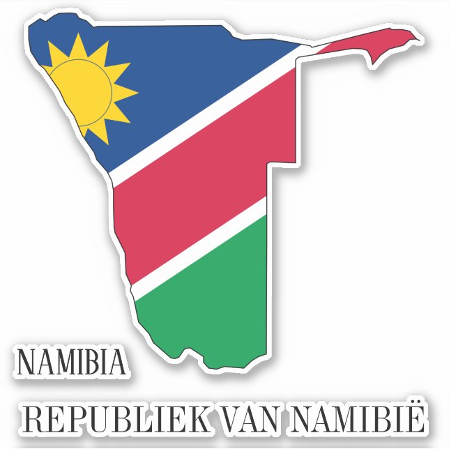 Namibia Flag Map Patriotic Sticker (Front)