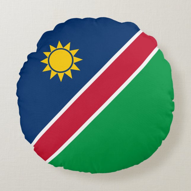 Namibia Flag Round Pillow (Front)