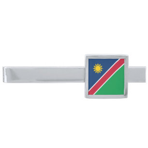 Namibia Flag Silver Finish Tie Bar