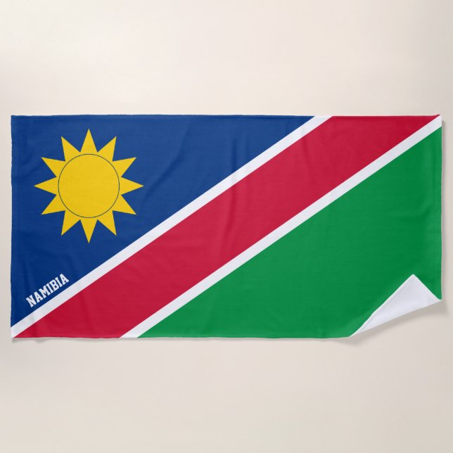 Namibia Flag Splendid Patriotic Beach Towel (Front)