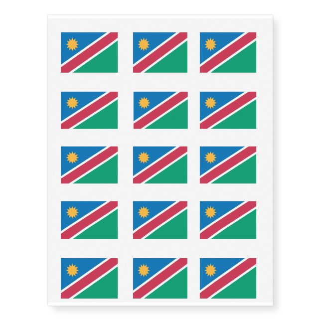 Namibia Flag Temporary Tattoos (Front)