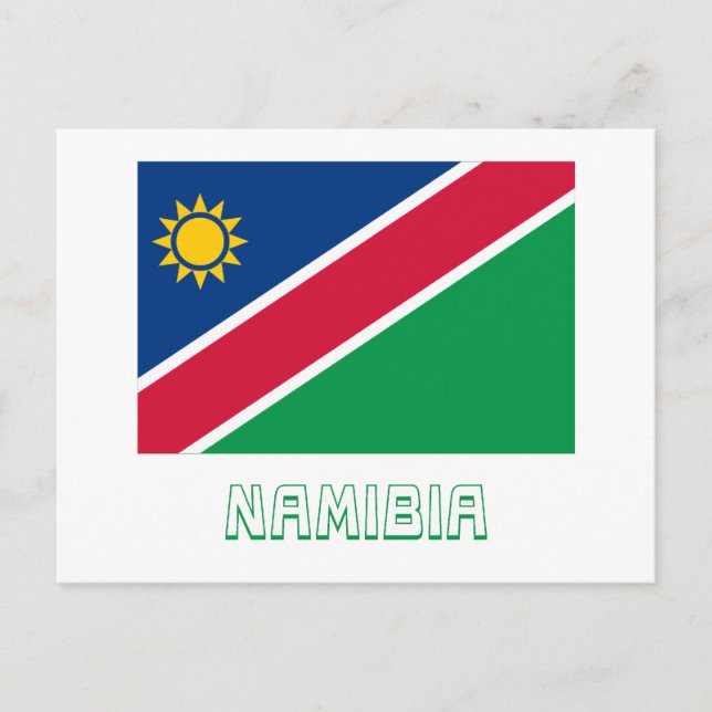 Namibia Flag with Name Postcard (Front)