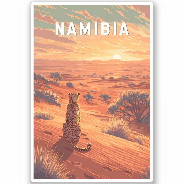 Namibia Illustration Travel Art Vintage Sticker (Front)
