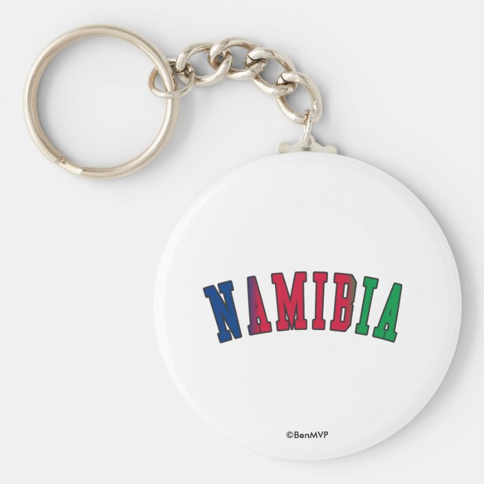 Namibia in National Flag Colors Keychain