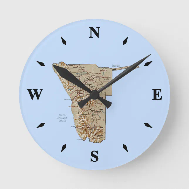 Time Clock Namibia Namibia Map Clock | Zazzle