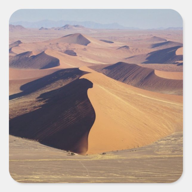 Namibia, Namib-Naukluft Park. Aerial view of Square Sticker (Front)