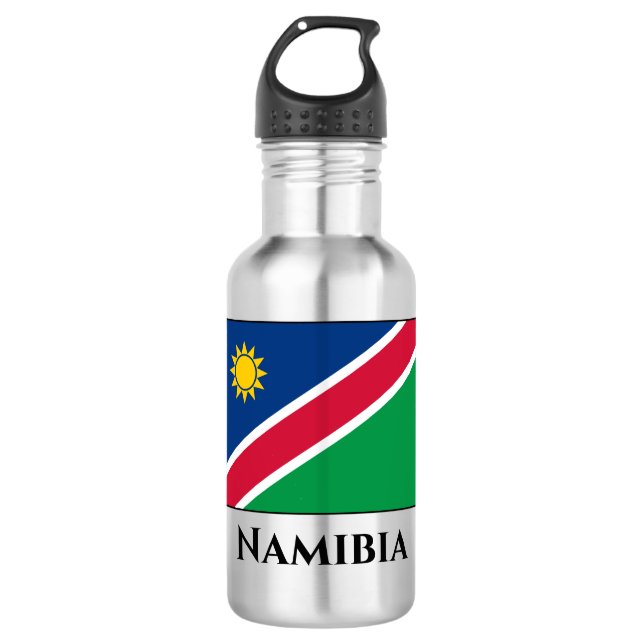 Namibia (Namibian) Flag Stainless Steel Water Bottle (Front)