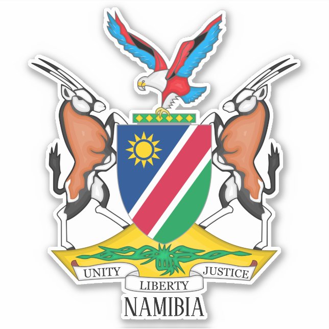 Namibia National Coat Of Arms Patriotic Sticker (Front)